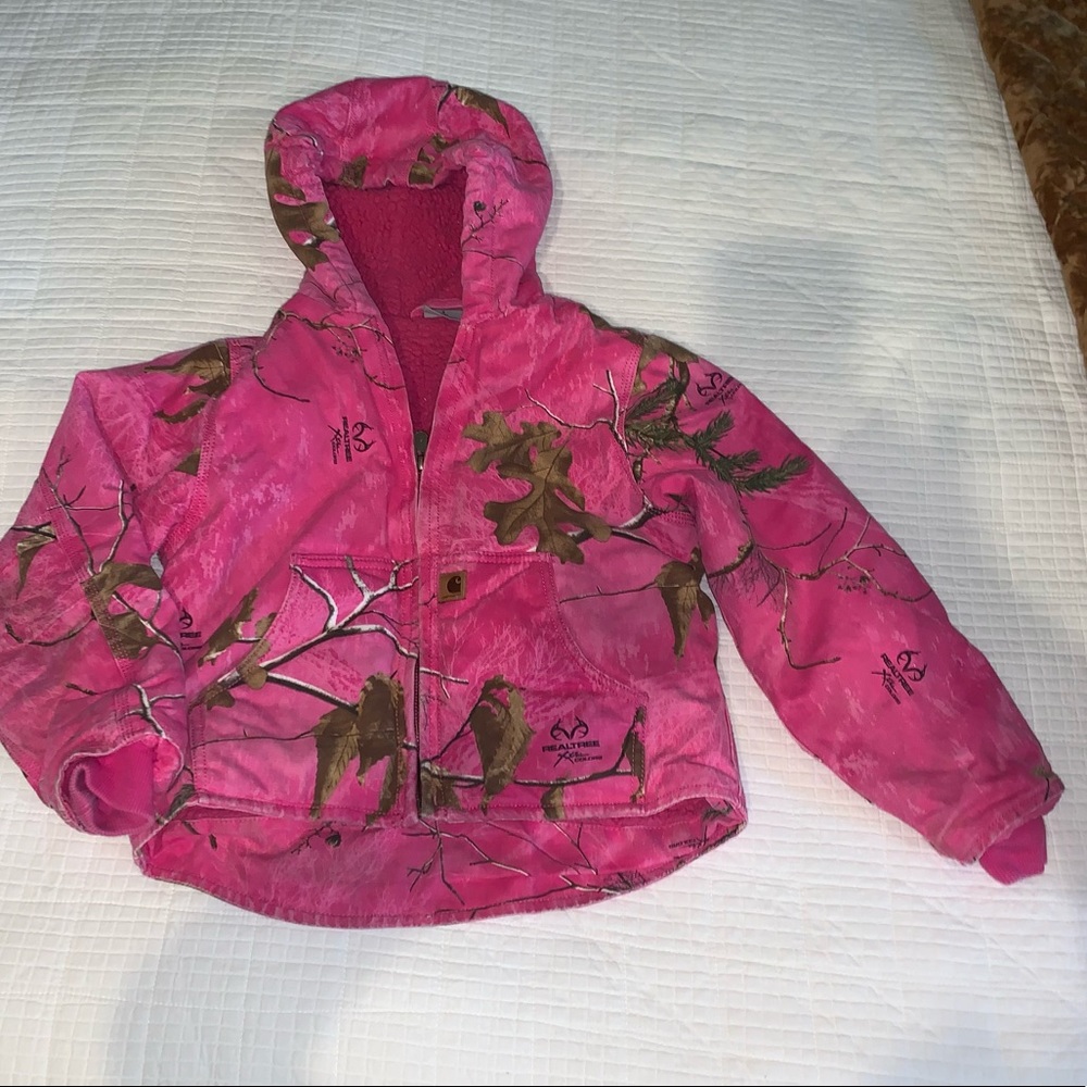 Carhartt Small (7-8) Real Tree Camouflage Sherpa line jacket